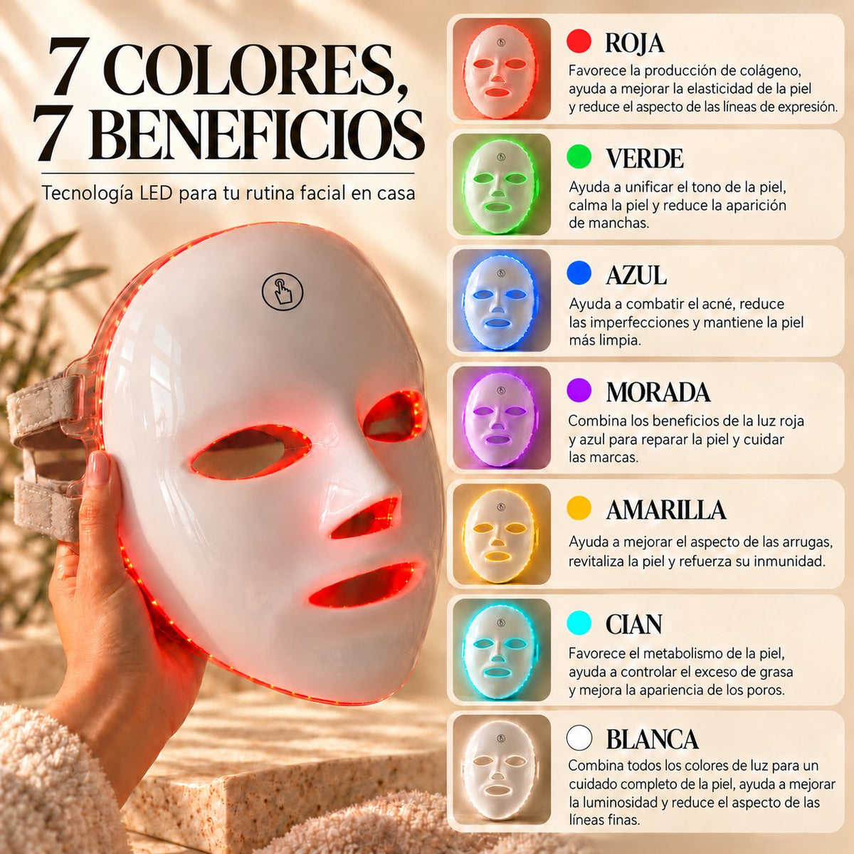 Máscara Facial LED